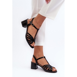 Sandalias Tacón Mujer Charol Sergio Leone SK880 Negro 6
