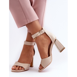 Sandalias Elegantes de Mujer con Tacón Alto Beige Rosazara 7