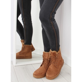 Botas de nieve de mujer con cordones marrón camel 3