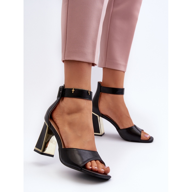 Sandalias Elegantes de Mujer con Tacón Alto Negro Rosazara 1