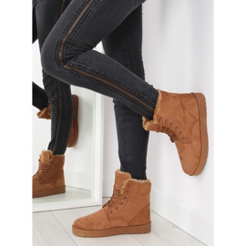Botas de nieve de mujer con cordones marrón camel 4