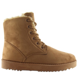 Botas de nieve de mujer con cordones marrón camel 5