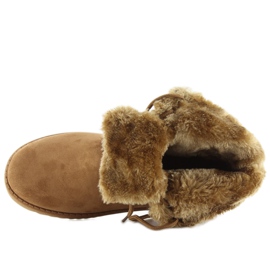 Botas de nieve de mujer con cordones marrón camel 6