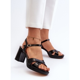 Sandalias Mujer Tacón Alto Piel Ecológica Negro Jatine 3