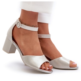 Vinceza 20100 Sandalias Tacón Piel Plata 9