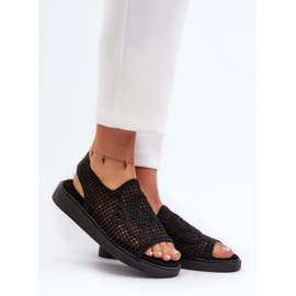 Sandalias de Mujer Caladas con Plataforma Negro Mennita 2