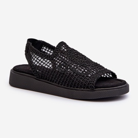 Sandalias de Mujer Caladas con Plataforma Negro Mennita 1