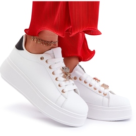 Zapatillas Mujer Plataforma Con Osito, Blanco Moanda 8