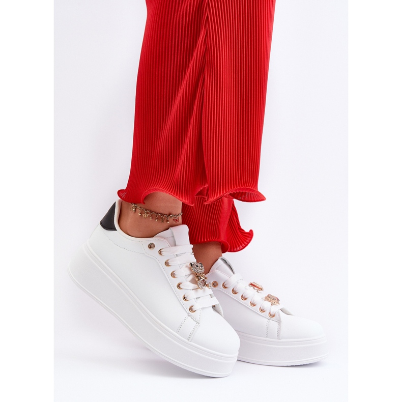 Zapatillas Mujer Plataforma Con Osito, Blanco Moanda 2