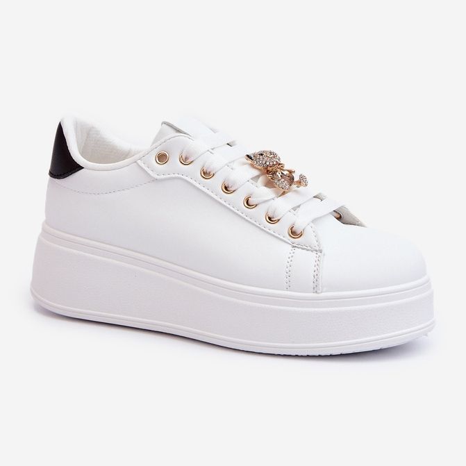 Zapatillas Mujer Plataforma Con Osito, Blanco Moanda 1