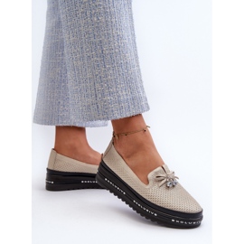 Mocasines Mujer Piel Brillante Con Plataforma S.Barski LR400 Dorado 5