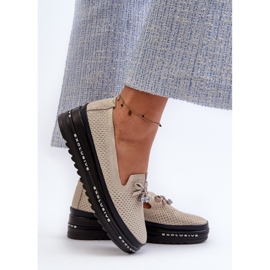 Mocasines Mujer Piel Brillante Con Plataforma S.Barski LR400 Dorado 6