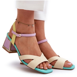 S.Barski Sandalias Tacón Mujer Pastel D&amp;A CR482 Beige 9