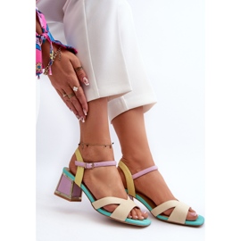 S.Barski Sandalias Tacón Mujer Pastel D&amp;A CR482 Beige 8