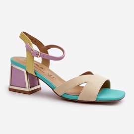 S.Barski Sandalias Tacón Mujer Pastel D&amp;A CR482 Beige 1