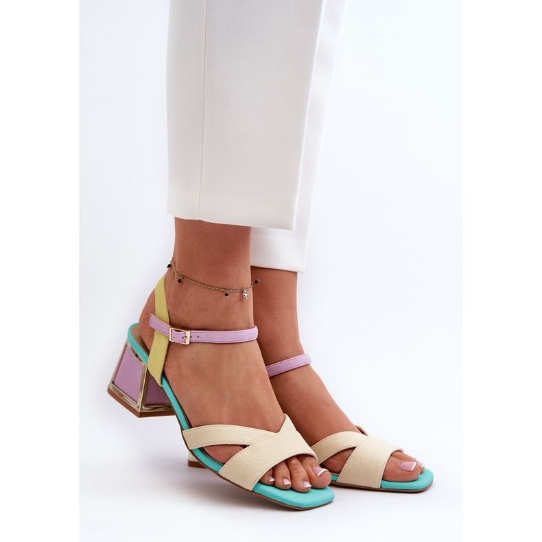 S.Barski Sandalias Tacón Mujer Pastel D&amp;A CR482 Beige 2