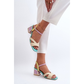 S.Barski Sandalias Tacón Mujer Pastel D&amp;A CR482 Beige 6