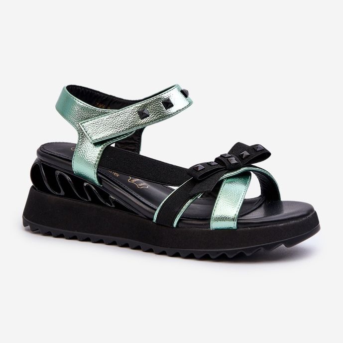 S.Barski Sandalias Mujer Con Lazo D&amp;A CR956 Verde 1