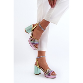 S.Barski Sandalias de Mujer con Tacón Alto D&amp;A CR920 Multicolor violeta 11