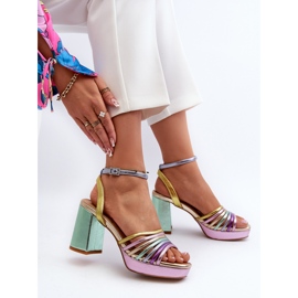 S.Barski Sandalias de Mujer con Tacón Alto D&amp;A CR920 Multicolor violeta 13