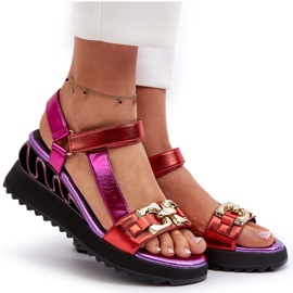 S.Barski Sandalias Cuña Mujer D&amp;A CR954 Morado violeta 15