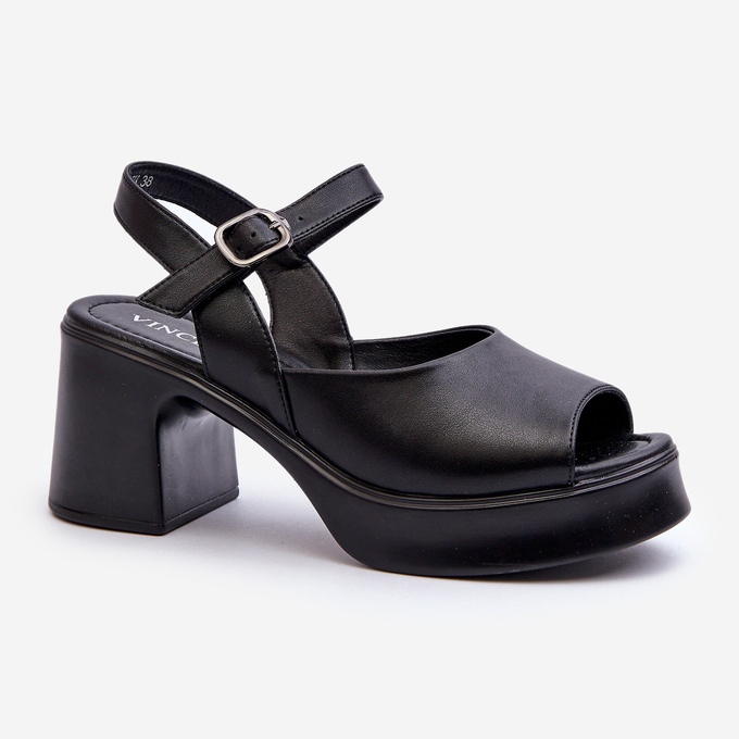Sandalias Tacón Mujer Piel Vinceza 66627 Negro 1