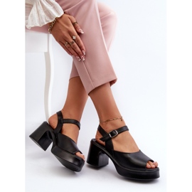 Sandalias Tacón Mujer Piel Vinceza 66627 Negro 6