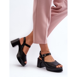 Sandalias Tacón Mujer Piel Vinceza 66627 Negro 5