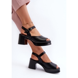 Sandalias Tacón Mujer Piel Vinceza 66627 Negro 7