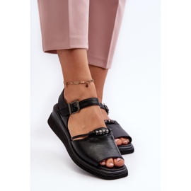 Sandalias Cuña Mujer Piel Vinceza 66624 Negro 6