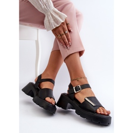 Sandalias de Mujer Fabricadas en Piel Ecológica con Tacón Alto y Plataforma Vinceza 36257 Negro 8