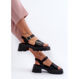 Sandalias de Mujer Fabricadas en Piel Ecológica con Tacón Alto y Plataforma Vinceza 36257 Negro 7