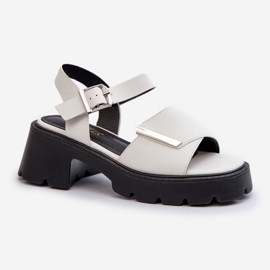 Sandalias de Mujer Fabricadas en Piel Ecológica con Tacón Alto y Plataforma Vinceza 36257 Blanco 1