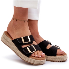 Chanclas de Mujer Con Ante Eco Trenzado Negro Zaloemi 8