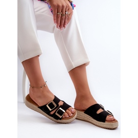 Chanclas de Mujer Con Ante Eco Trenzado Negro Zaloemi 7
