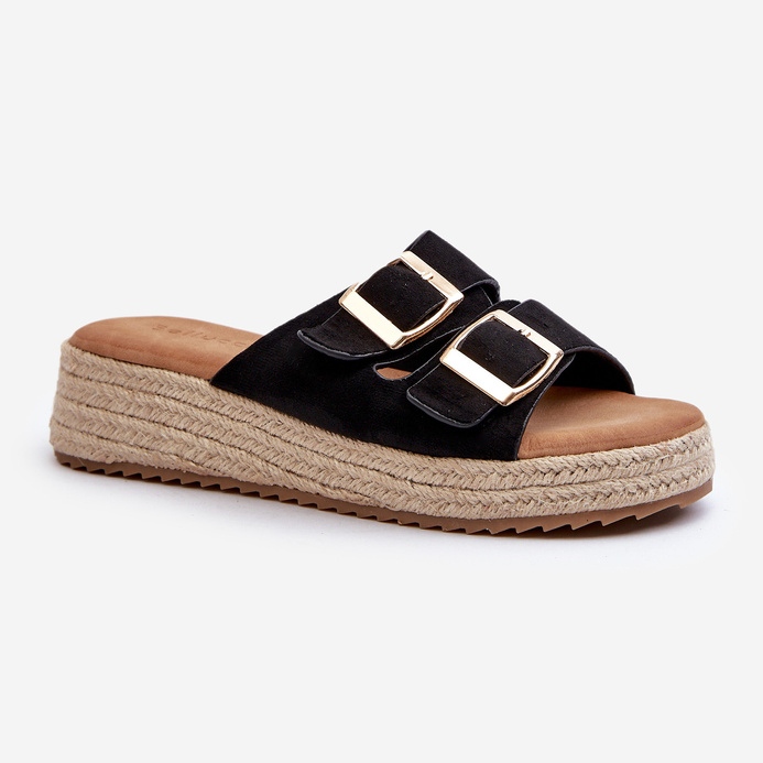 Chanclas de Mujer Con Ante Eco Trenzado Negro Zaloemi 1