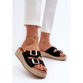 Chanclas de Mujer Con Ante Eco Trenzado Negro Zaloemi 3