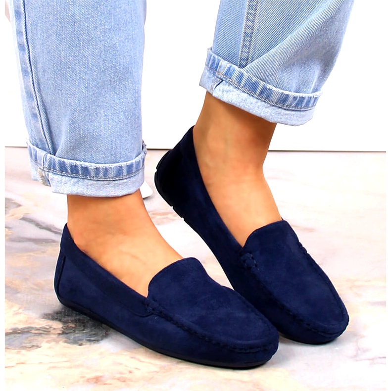 Evento Mocasines Mujer Ante Azul Marino Ranica 8