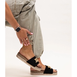 Chanclas negras con hebilla brillante by Niamh negro 1