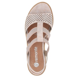 Sandalias slip-on de mujer cómodas con cuña, oro rosa Remonte R6265-31 dorado 3