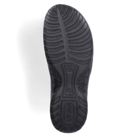 Sandalias mujer cómodas de piel con velcro, negro Rieker 64865-01 3