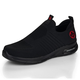 Cómodas zapatillas deportivas slip-on negras para hombre Rieker B7365-00 negro 9