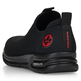 Cómodas zapatillas deportivas slip-on negras para hombre Rieker B7365-00 negro 10