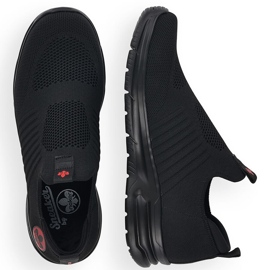 Cómodas zapatillas deportivas slip-on negras para hombre Rieker B7365-00 negro 2
