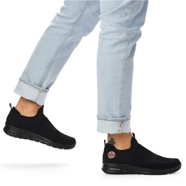 Cómodas zapatillas deportivas slip-on negras para hombre Rieker B7365-00 negro 3