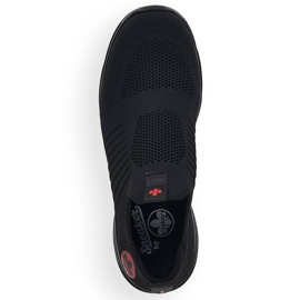 Cómodas zapatillas deportivas slip-on negras para hombre Rieker B7365-00 negro 4