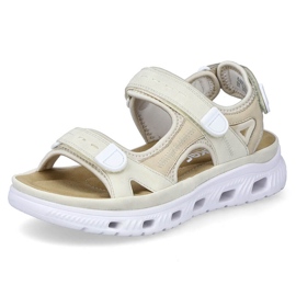 Sandalias mujer cómodas velcro beige Rieker 64074-60 19
