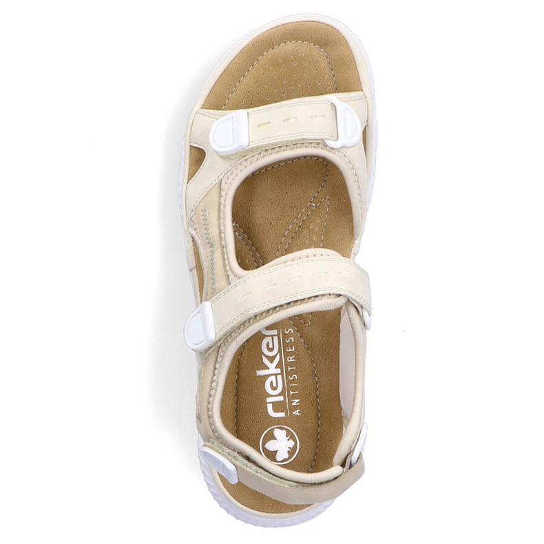 Sandalias mujer cómodas velcro beige Rieker 64074-60 1
