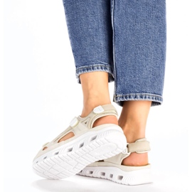 Sandalias mujer cómodas velcro beige Rieker 64074-60 8
