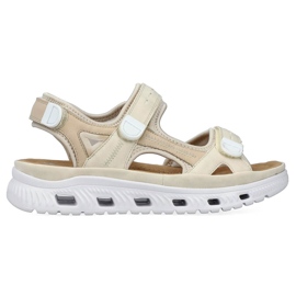 Sandalias mujer cómodas velcro beige Rieker 64074-60 11